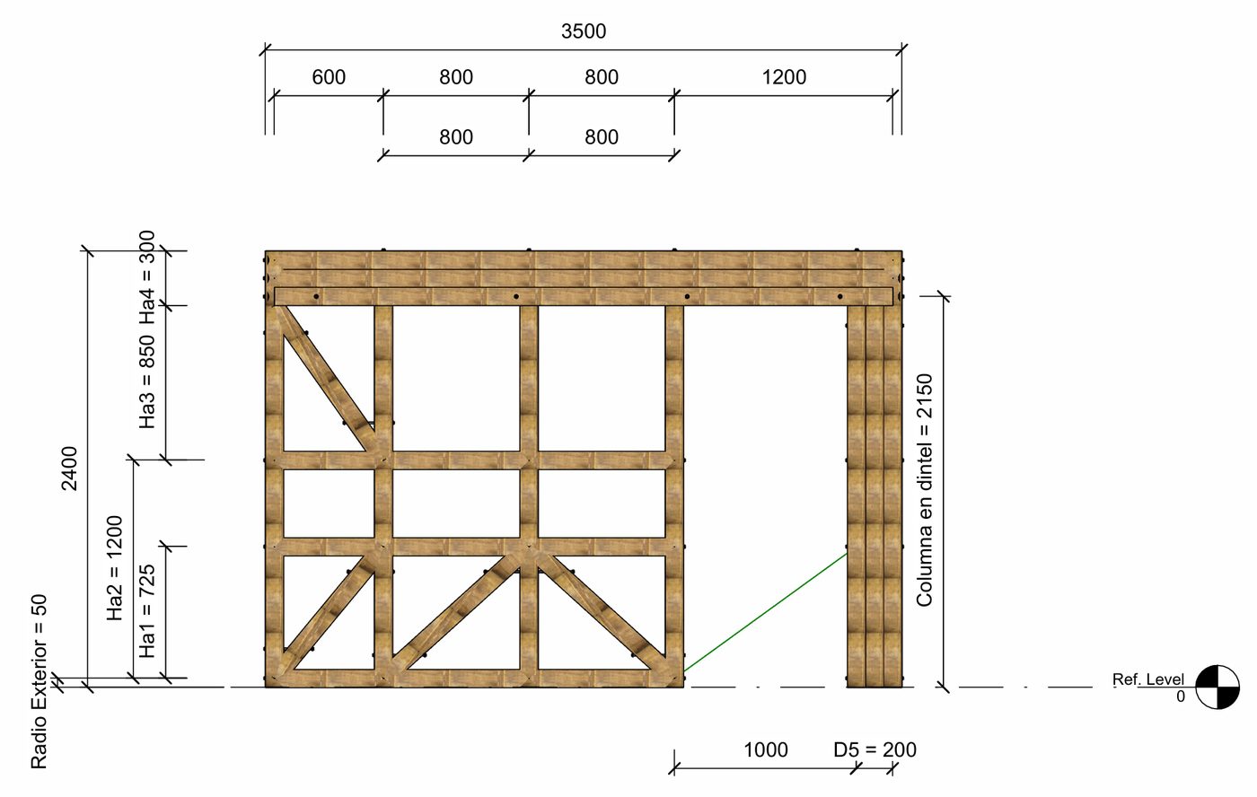 Panel Norte — plano acotado